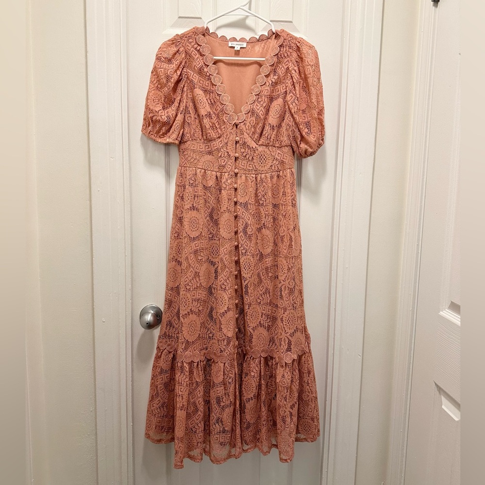 Lace Short Sleeve Maxi Dress